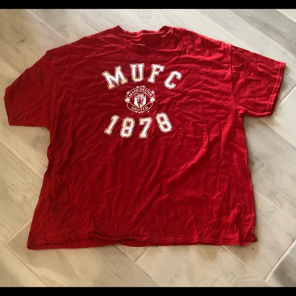 MANCHESTER UNITED MUFC 1878 OFFICIAL MERCHANDISE 2XL XXL COTTON RED T-SHIRT - Picture 1 of 4